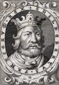 Portrait de Childebert Ier (v. 495-558) roi de Paris gravure du 18e siècle - Unknown artist