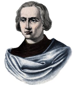 Portrait de Christophe Colomb (Christophe Colomb, Cristoforo Colombo, Cristóbal Colón) (1451-1506) Gravure du XIXe siècle - Unknown artist