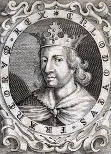 Portrait de Clovis II (? - 657), roi de Neustrie, Bourgogne et Austrasie, gravure du XVIIIe siècle - Unknown artist