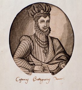 Portrait de Cosimo Bottegari (1554-1620) luthiste et compositeur italien Gravure. 17ème siècle - Unknown artist