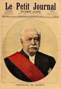 Portrait de Ferdinand de Lesseps (1805-1894), dit "le grand Français", diplomate et entrepreneur, il est le principal promoteur du canal de Suez, qui relie Port-Saïd sur la mer Méditerranée à Suez sur la mer Rouge (Égypte) et du canal de Panama, qui conn - Unknown artist