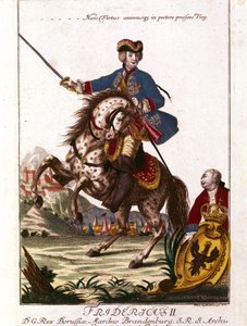 Portrait de Frédéric II de Prusse (1712-1786) connu sous le nom de Frédéric le Grand. Gravure du 18e siècle - Unknown artist