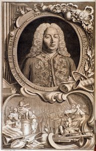 Portrait de Georg Friedrich Haendel (ou Handel) (1685-1759) Frontispice de « Le festin d