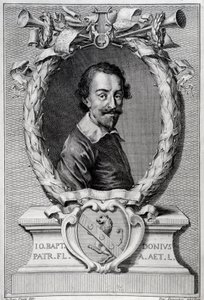Portrait de Giovanni Battista Doni (1596-1647), musicologue italien (gravure du frontispice de « Lyra Barberin ») - Unknown artist