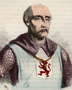 Portrait de Gui ou Guy de Dampierre, comte de Flandre et comte de Namur - Gravure de 1868 dans « Histoire de Belgique depuis les temps primitifs jusqu