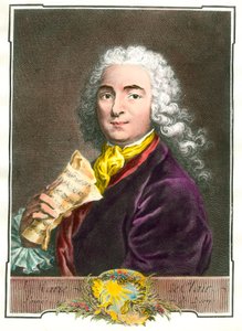 Portrait de Jean Marie Leclair (1697-1764) musicien, compositeur et maître de ballet de la chambre du roi. Gravure du 18ème siècle. Collection privée