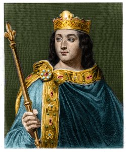 Portrait de Louis V le Fainéant (967 - 987), roi de France - dans « Histoire des Français » par Lavallée, gravure, sd