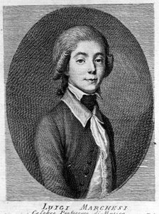 Portrait de Luigi Marchesi (1754 - 1829) également connu sous le nom de Marchesini, castrat italien.