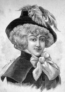 Portrait de Mademoiselle de Fontenay ou Teresa (Theresa ou Terezia) Cabarrus, dite Madame Tallien (Talien), princesse de Caraman Chimay (1773 - 1835) - dans « Les Contemporains », n.d. fin 19e siècle