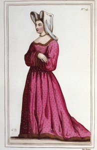 Portrait de Marguerite de Sassenage, Dame de Beaumont (1449 ca - 1491). Maîtresse de Louis XI. Gravure de 1830. - Unknown artist
