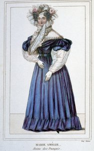 Portrait de Marie Amélie de Bourbon (1782 - 1866), reine des Français, épouse de Louis Philippe I. Gravure du 19ème siècle. - Unknown artist
