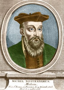 Portrait de Michel Nostradamus, docteur, né à Saint-Rémy-de-Provence le 14/12/1503 et mort le 02/07/1566. Gravure du XIXe siècle. - Unknown artist
