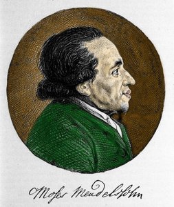 Portrait de Moïse Mendelssohn (1729 - 1786), philosophe et véritable fondateur du judaïsme moderne. Grand-père du musicien Felix Mendelssohn - Unknown artist