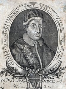 Portrait du pape Clément XI (Gianfrancesco Albani) (1649 - 1721), 241ème pape. Gravure du 18ème siècle - Unknown artist