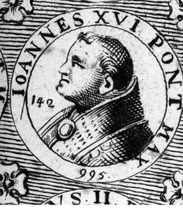 Portrait du pape Jean XVI (Johannes Philagatus) (mort en 1013).