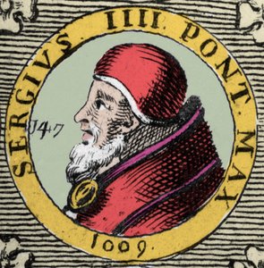 Portrait du pape Serge IV ou Sergio IV. 11e siècle