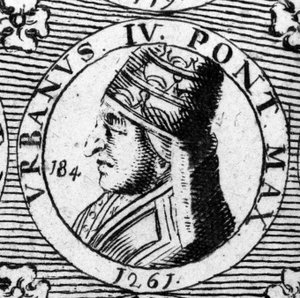 Portrait du Pape Urbain IV (1185 - 1264). Gravure du 18ème siècle.