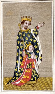 Portrait de Richard III (1452 - 1485) enfant et de son père Richard de York. Gravure de la fin du 18ème siècle. Biblioteca di Brera, Milan - Unknown artist