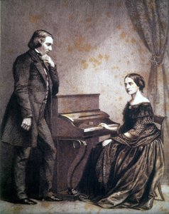 Portrait de Robert Schumann (1810-1856), compositeur allemand, et Clara Schumann (1819-1896), pianiste allemande