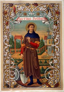Portrait de Saint Fiacre (jardinier, ermitage près de Meaux), livre n.d. XIXe siècle - Unknown artist