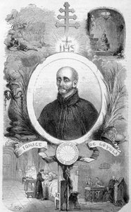 Portrait de Saint Ignace de Loyola, fondateur de la Compagnie de Jésus (1491-1556) - dans "Histoire des papes" de Maurice Lachatre, sd 19e siècle - Unknown artist