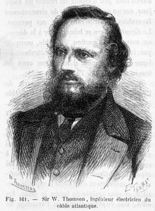 Portrait de Sir William Thomson, Lord Kelvin (1824-1907) - dans « Les merveilles de la science » par Louis Figuier