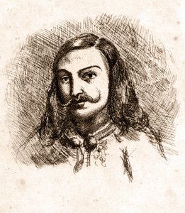 Portrait de Théophile Gautier. Dessin. 19ème siècle