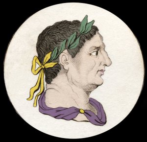 Portrait de Vitellius (15-69), empereur romain. Gravure du 19ème siècle - Unknown artist