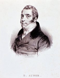 Portrait du compositeur anglais Daniel François Esprit Auber (1782-1871) Gravure. 19ème siècle