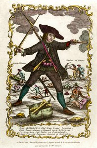 Portrait du brigand français Louis Mandrin (ca. 1725-1755). Derrière lui, l