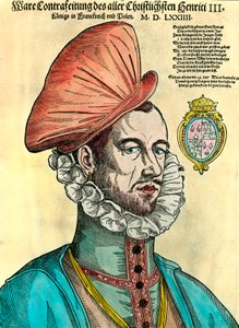 Portrait du roi de France Henri III (1551 - 1589). Gravure du XVIe siècle - Unknown artist