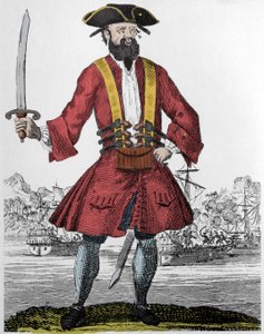 Portrait du pirate Edward Teach dit Barbenoire (Barbe Noire) - Unknown artist