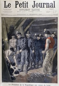 Le président de la République Jean Casimir-Perier entouré de mineurs aux mines de Lens, "Le petit journal" du 11 décembre
