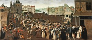 Procession de la Ligue sur la place de Grève, vers 1590 - Unknown artist