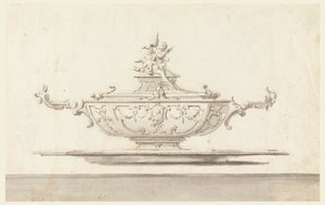 Projet pour une soupière avec armoiries papales. Destiné à être exécuté en argent. - Unknown artist