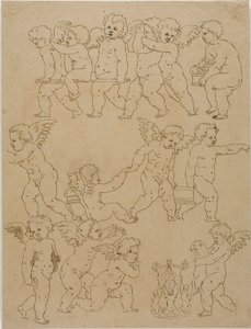 Putti accomplissant des tâches - Unknown artist
