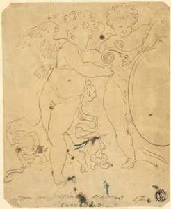 Putti avec bouclier - Unknown artist