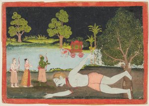 Rama et Lakshmana tuent le démon géant Viradha, d