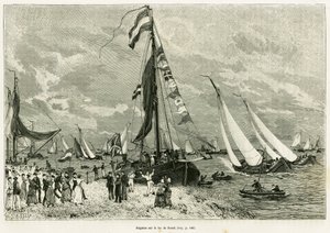 Régates sur le lac Sneek (Pays-Bas). Gravure pour illustrer l