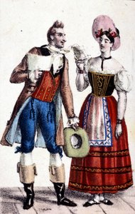 Représentation de Dulcamare et Alina (interprétés respectivement par Frezzolini et Heinefetter) dans l
