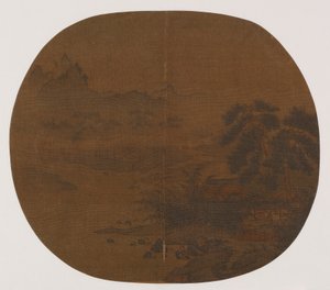 Habitation au bord de la rivière parmi les pins et les bambous - Unknown artist