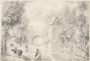 Route près du vieux pont - Unknown artist