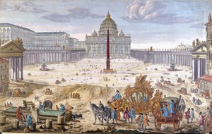 Rome, Place Saint-Pierre au début du 18ème siècle.