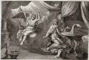 Bible de Royaumont, Nouveau Testament : Annonciation à la Vierge. L