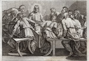 Bible de Royaumont, Nouveau Testament : La Cène. Illustration de 1811. - Unknown artist