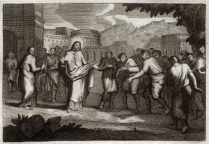 Bible de Royaumont, Nouveau Testament : Les dix lépreux. Illustration de 1811. - Unknown artist