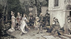 Festival rural, musiciens jouant pour la danse - Unknown artist