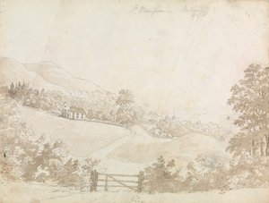 Paysage rural avec maison, île de Wight - Unknown artist