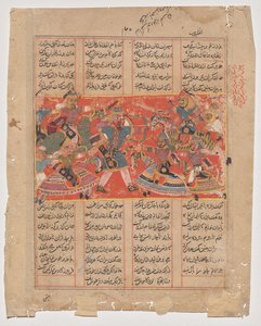 Rustam vise Ashkabus, du Shah-nama (Livre des Rois)