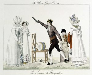 Saltimbanques : le joueur de baguettes - dans Le Bon genre, début 19e siècle - Unknown artist